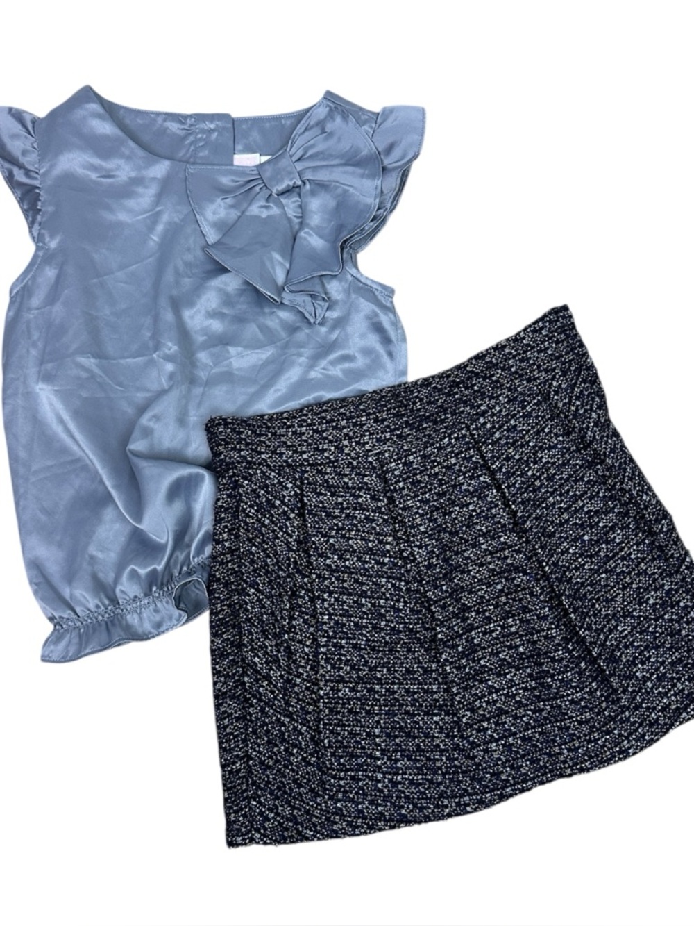 Janie & Jack Silver Top Tweed Skirt Outfit size 4T